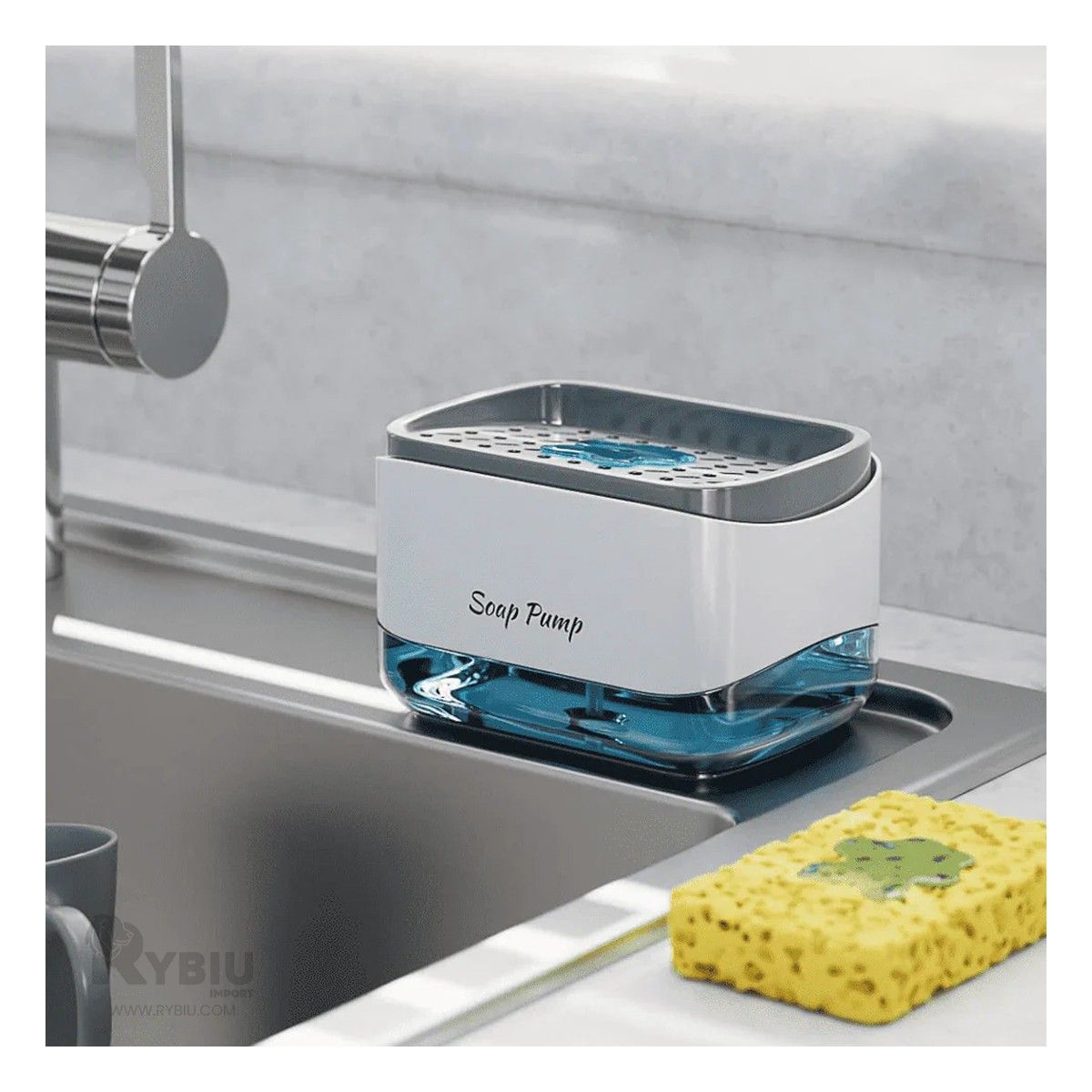 GENERICO - Pack2 Dispensador de Jabon Liquido de Lavavajilla en Blanco