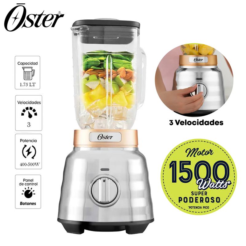 OSTER - Licuadora Oster Reversible BLSTPBRGR de 2 caballos 1500w.