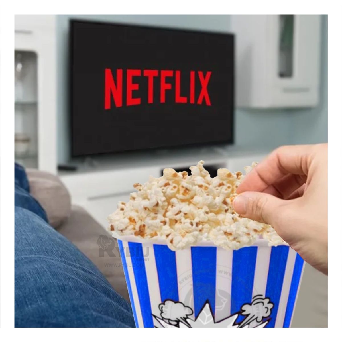 GENERICO - Pack3 Balde de Facil Uso para Popcorn Azul Y+Gift Stickers