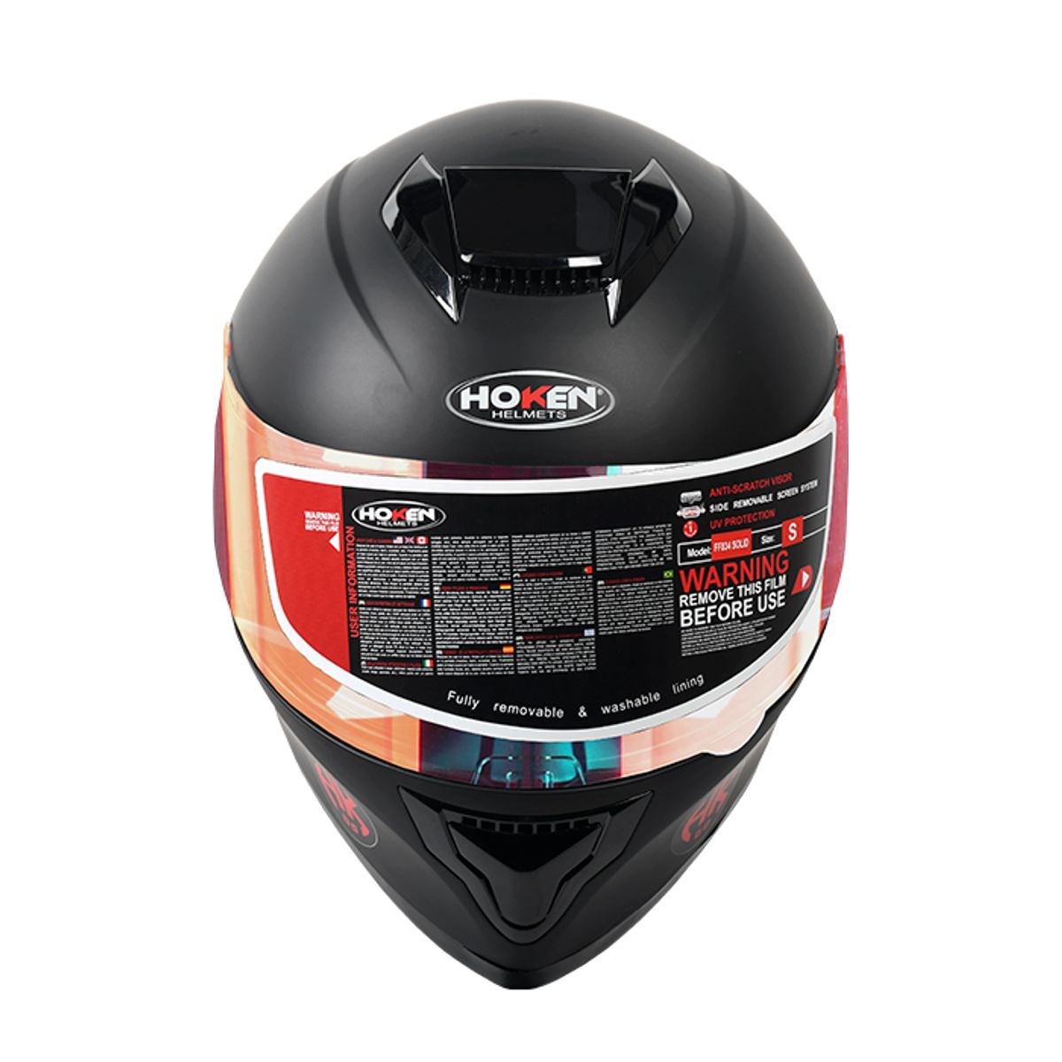 GENERICO - CASCO MOTO HOKEN BASICO CON VISOR REVO NEGRO MATE TALLA ¨L¨