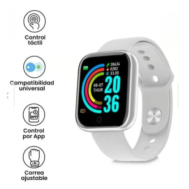 GENERICO - Reloj Inteligente Smartwatch Fit D20 BLANCO