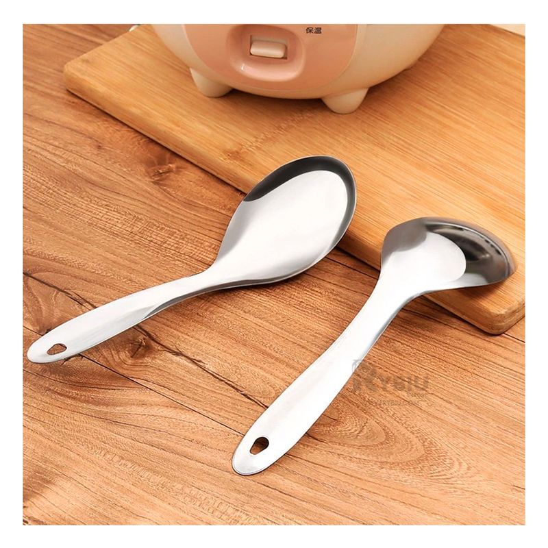 RYBIU IMPORT - Pack3 Cucharon Practico de Cocina Plateado Y+Papel de Regalo