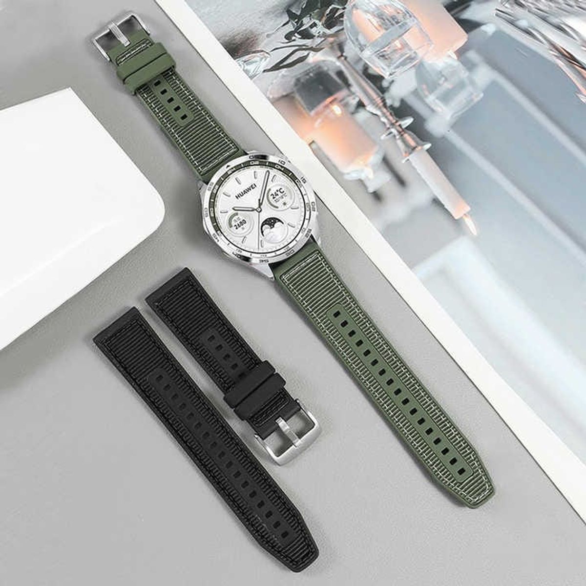 GENERICO - Correa 18 mm Silicona Para Watch Gt5-Gt5 Pro De 42-41mm verde