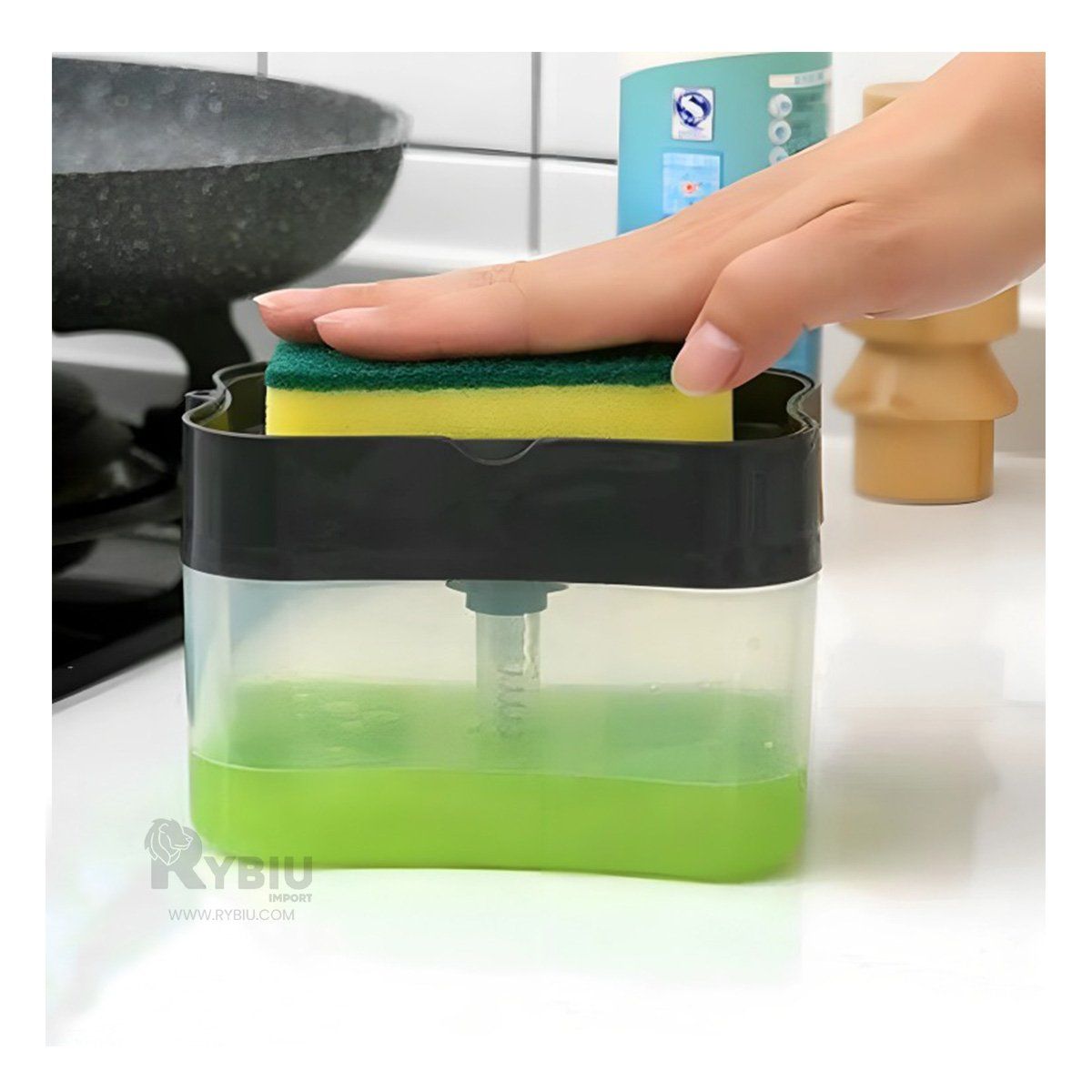 RYBIU IMPORT - Pack2 Dispensador para Lavarplatos Negro Y+Regalo Agendita