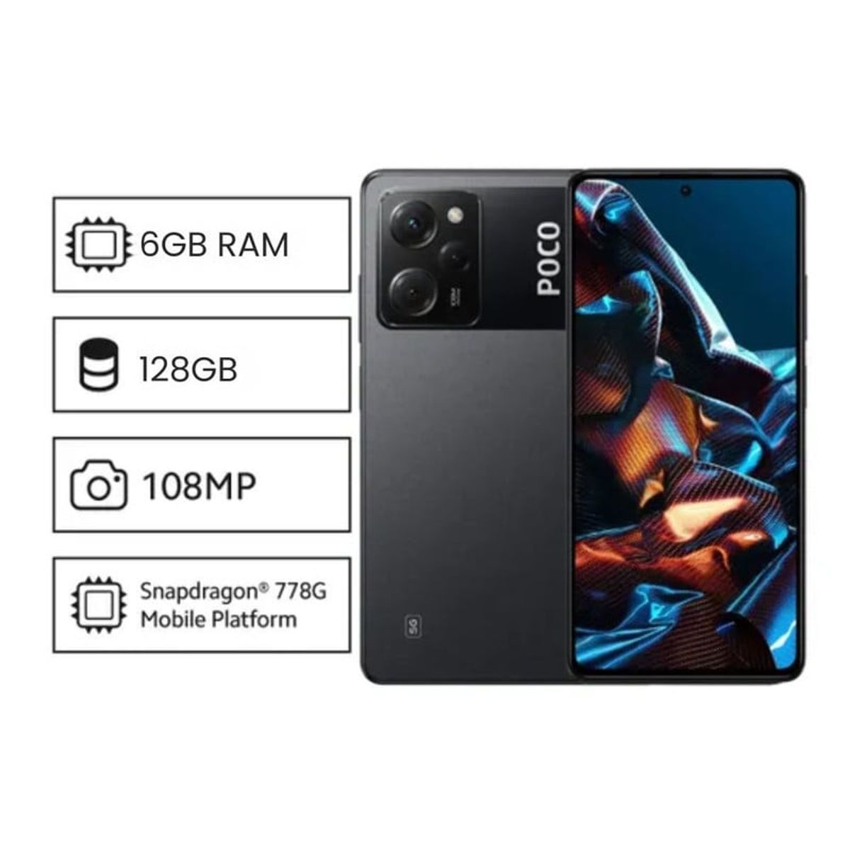 XIAOMI - POCO X5 Pro 5G US 6GB RAM + 128GB Negro