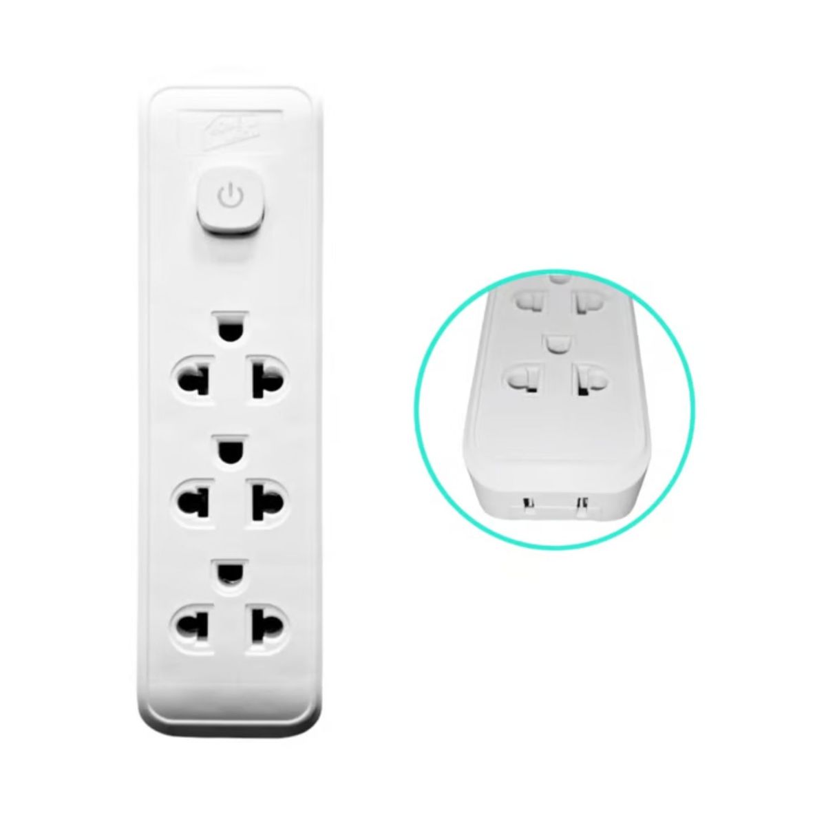 HOME LIGHT - Extensión tomacorriente 3 metros Ignífuga 3 tomas + 1 lateral