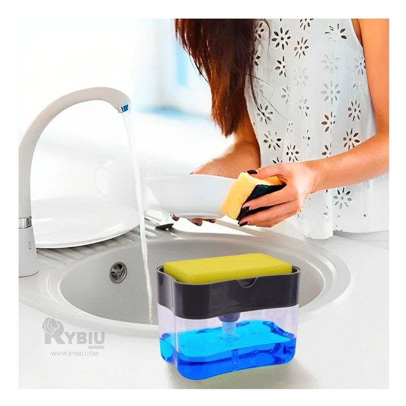 RYBIU IMPORT - Pack2 Dispensador Moderno de Jabon Negro Y+Papel de Regalo