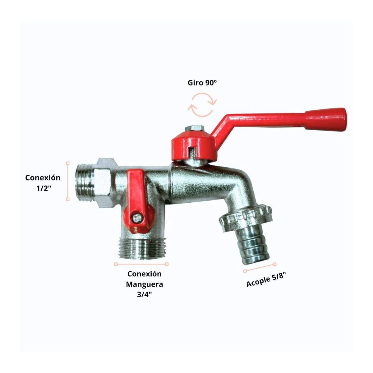 C AND A TOOLS - Caño doble salida  lavandería y jardín C&A