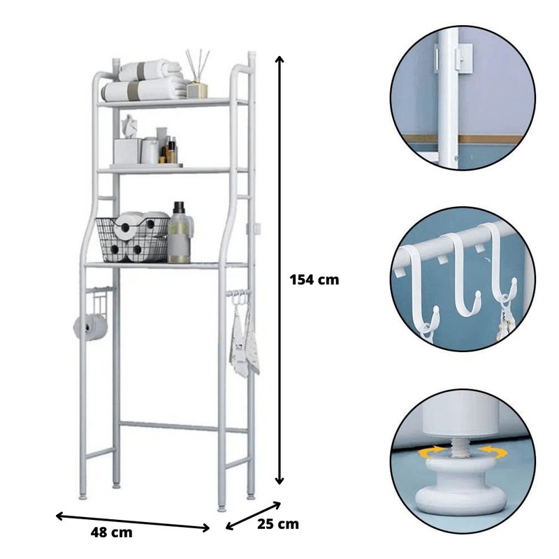 GENERICO - Estante Organizador Para Baño 3 Niveles