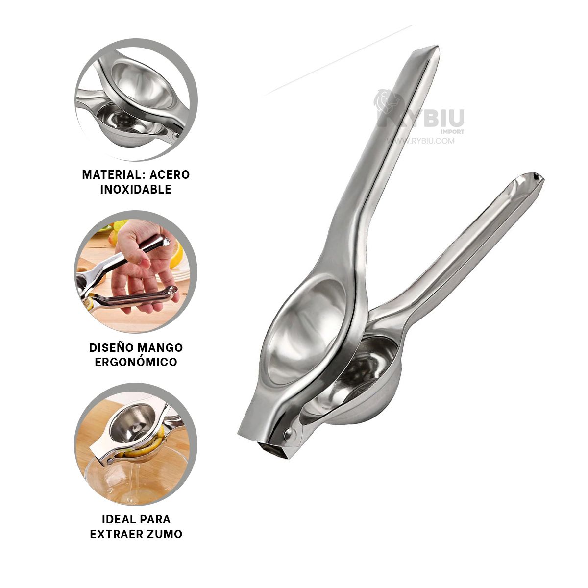 GENERICO - Pack2 Exprimidor Practico Color Plateado Y+Papel de Regalo