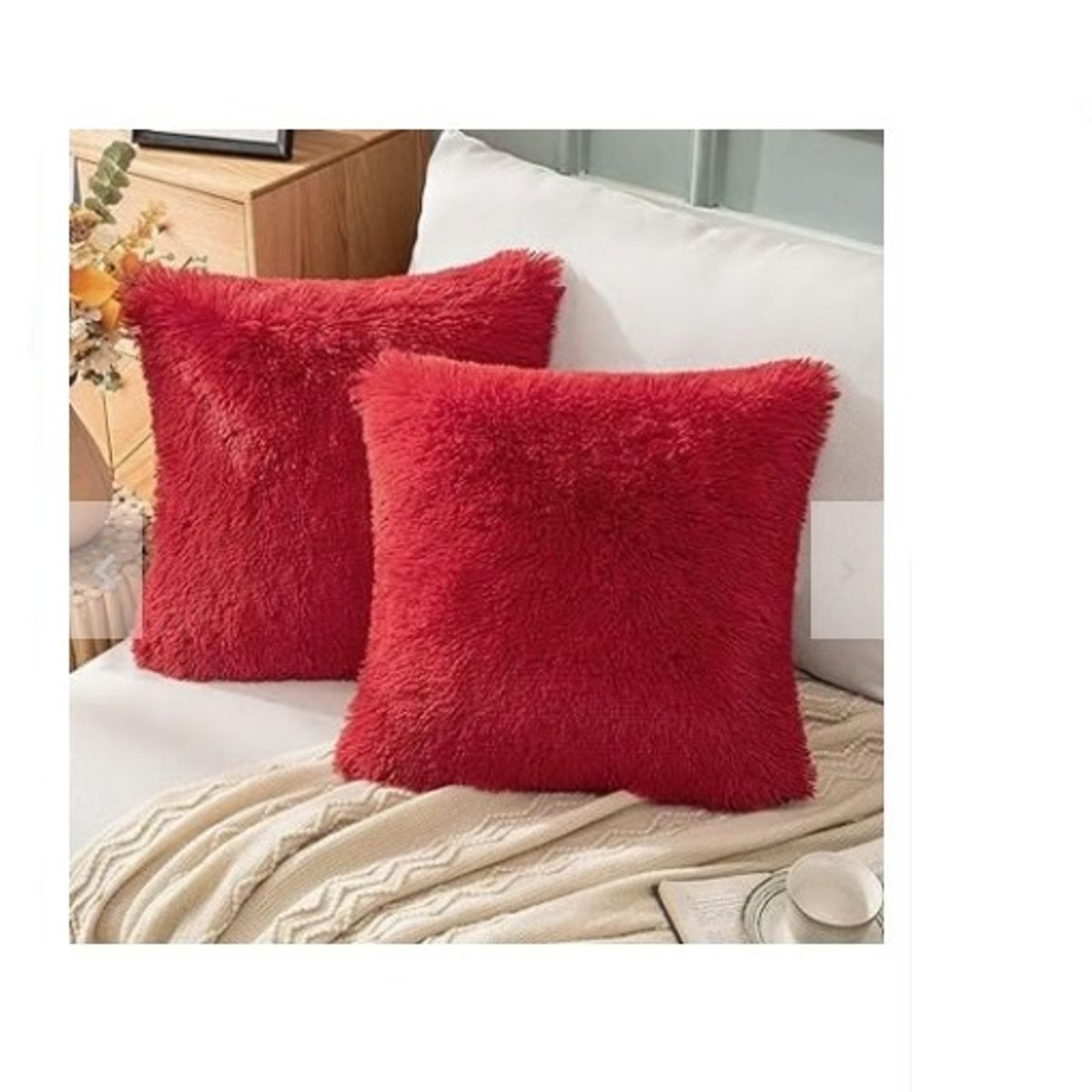 GENERICO - COJIN CUADRADO PELO LARGO 35X35 LADRILLO