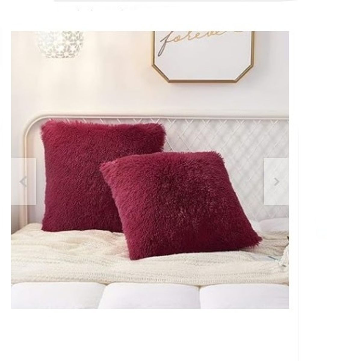 GENERICO - COJIN CUADRADO PELO LARGO 35X35 VINO TINTO