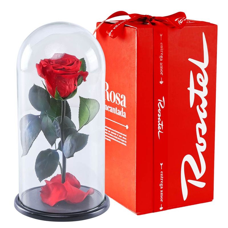 ROSATEL - Rosa Encantada roja preservada en Caja Roja