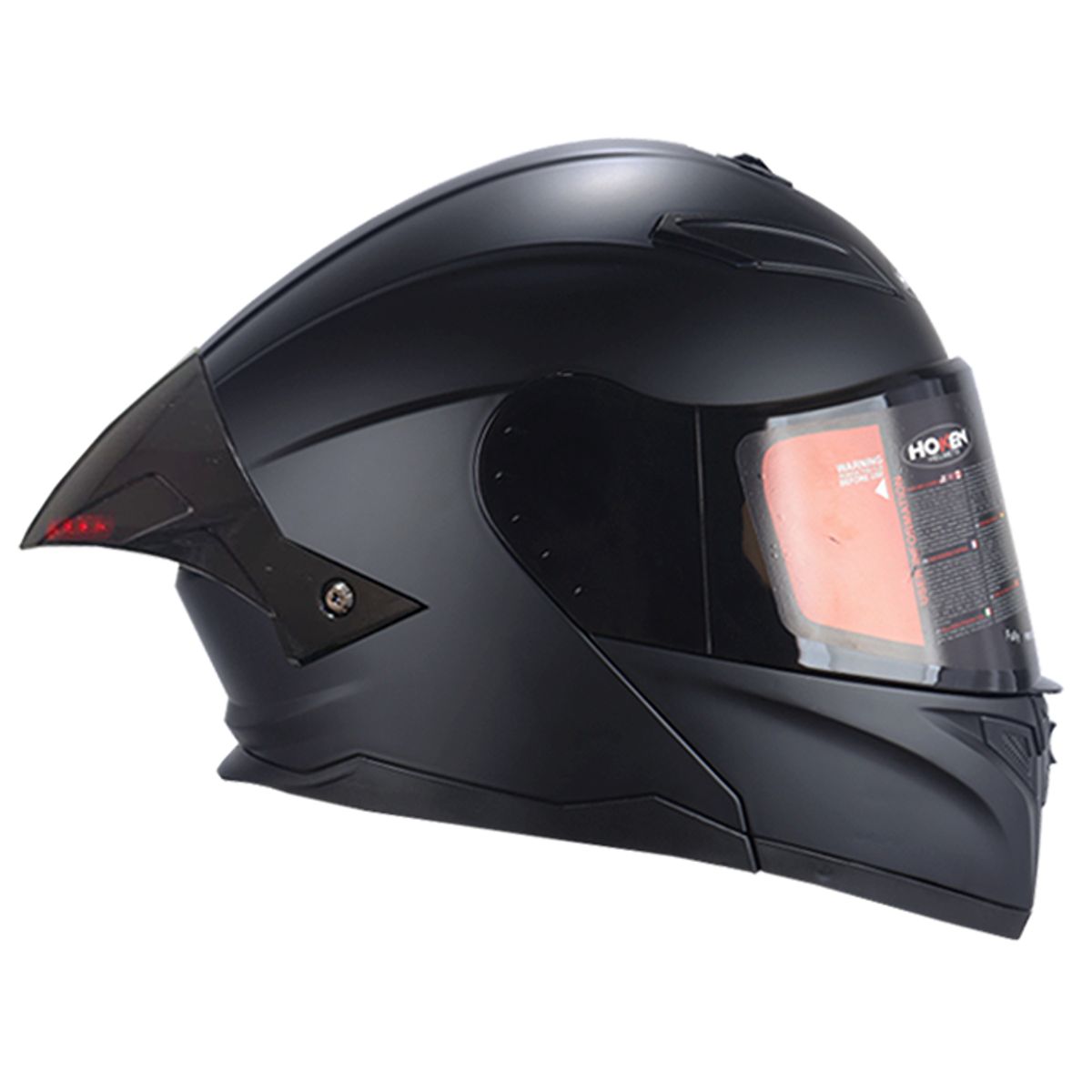 GENERICO - CASCO MOTO HOKEN HK3 CON LUZ LED NEGRO MATE TALLA  ¨L¨