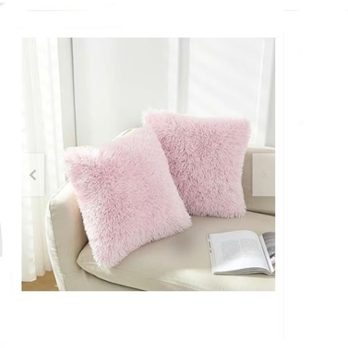 GENERICO - COJIN CUADRADO PELO CORTO 35X35 ROSADO BEBE