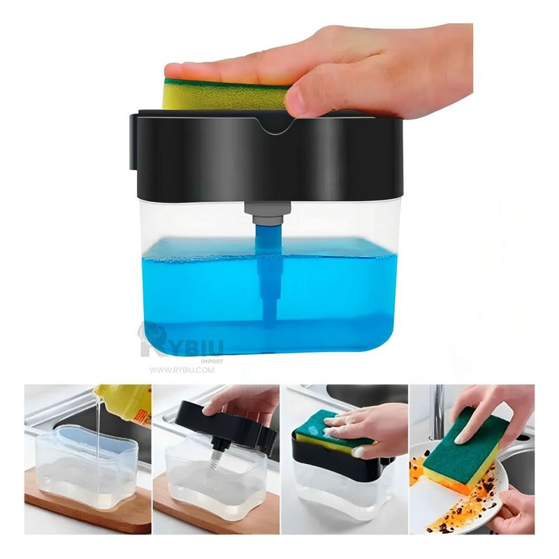 GENERICO - Pack2 Dispensador de Plastico Jabon Negro Y+Papel de Regalo