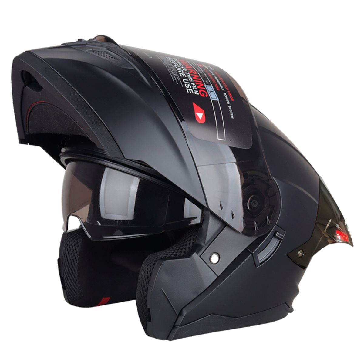 GENERICO - CASCO MOTO HOKEN HK3 CON LUZ LED NEGRO MATE TALLA  ¨XXL¨