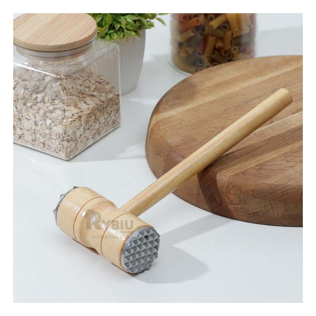 GENERICO - Almadena Practico de Madera Y+Regalo Ligas para Peinar