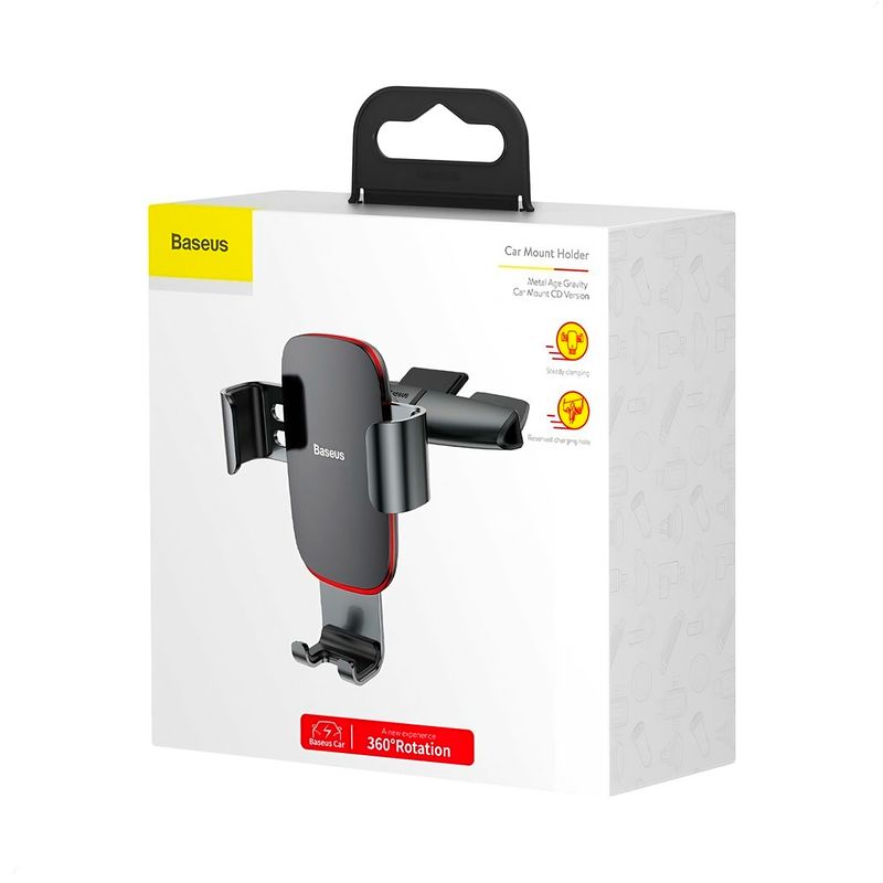 BASEUS - Holder para celular Baseus Metal Age de gravedad para ranura de CD