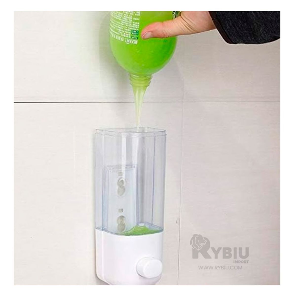 GENERICO - Pack2 Dispensador de Jabon Liquido Pared 450ml en Blanco