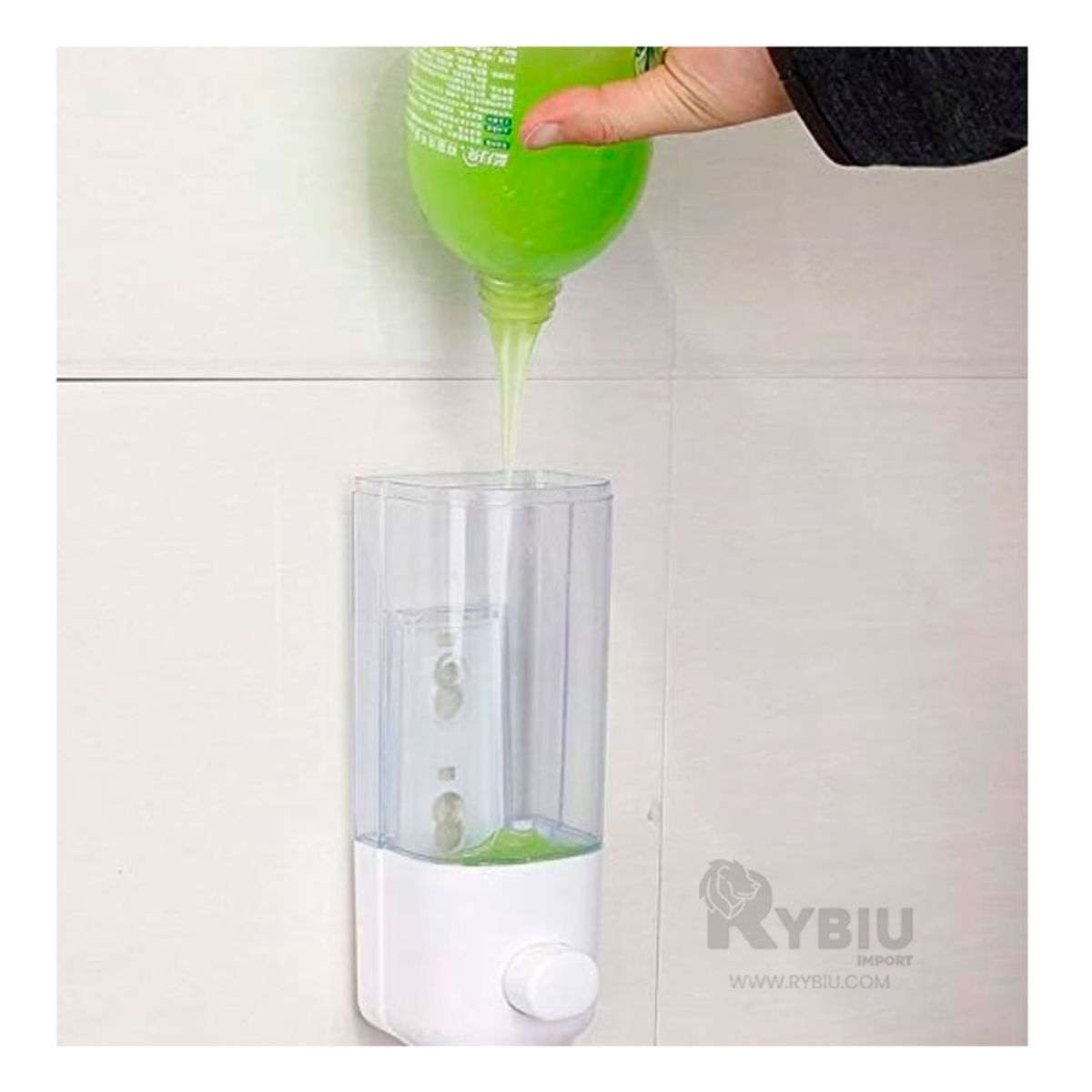 GENERICO - Pack2 Dispensador de Jabon Liquido Pared 450ml en Blanco