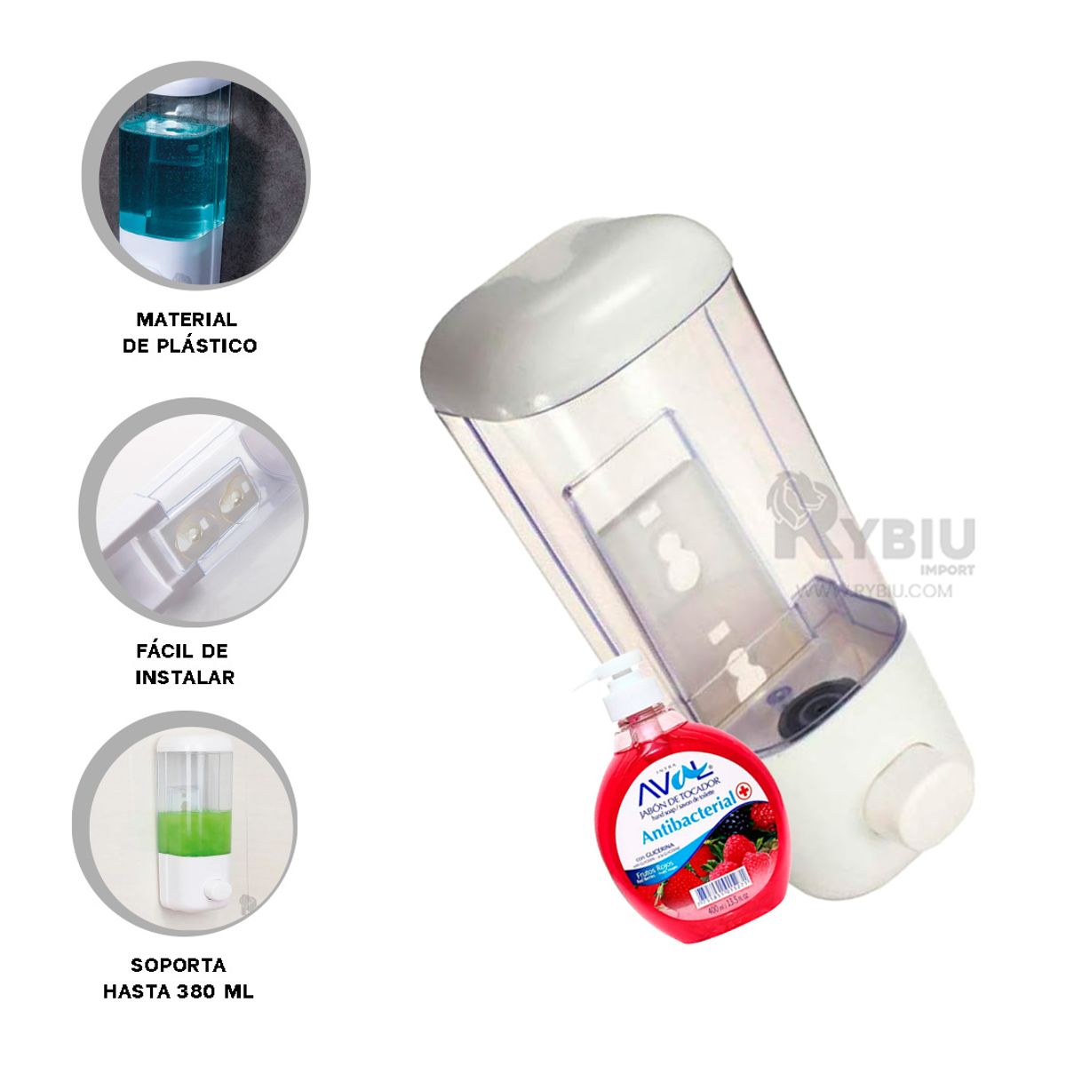 GENERICO - Pack2 Dosificador Moderno en Blanco Y+Gift Stickers