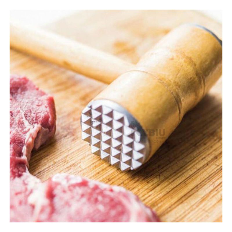 GENERICO - Mazo Ergonomico para Carne de Madera Y+Regalo Stickers