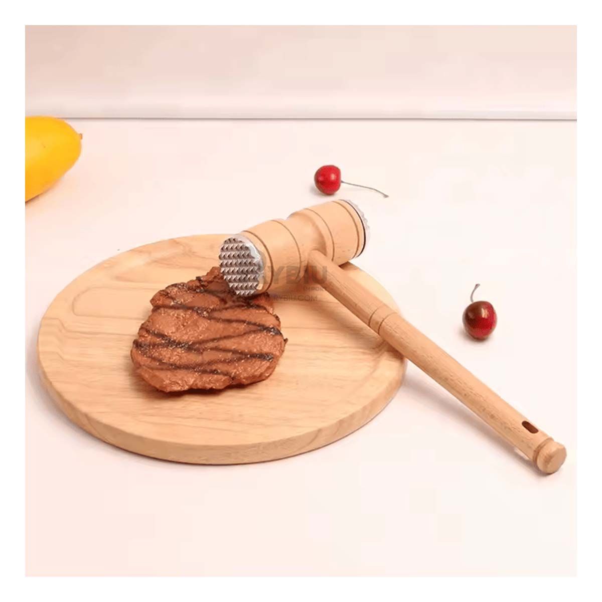 RYBIU IMPORT - Mazo para Lomos de Carne de Madera Y+Regalo Agendita
