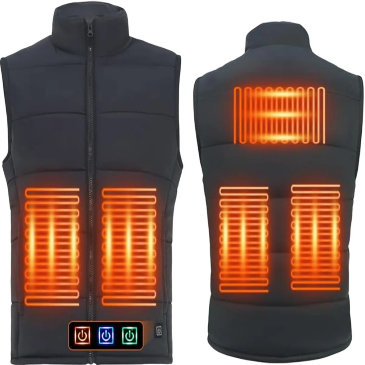 GENERICO - Chaleco térmico negro con alimentación por USB sin bateria talla L