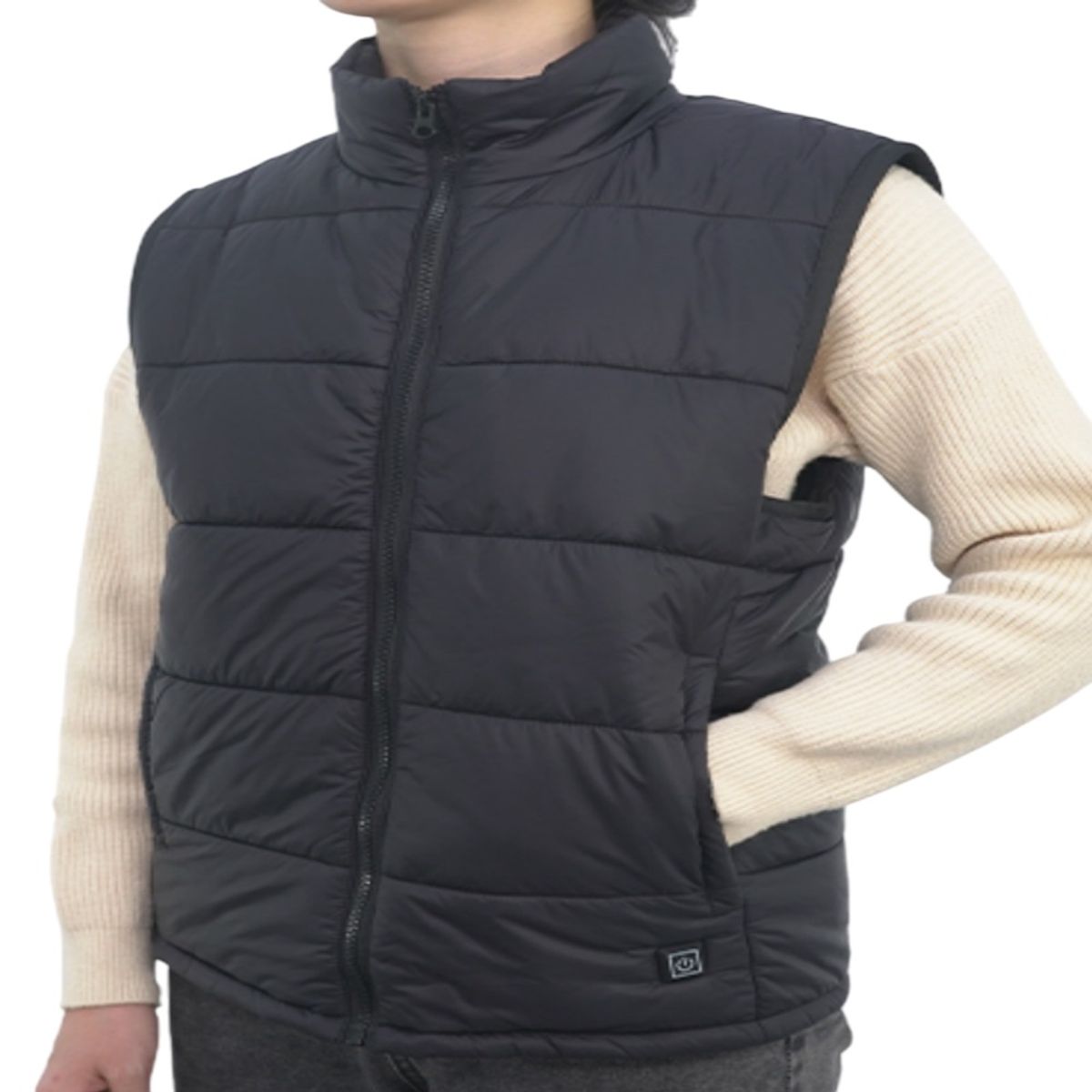 GENERICO - Chaleco térmico negro con alimentación por USB sin bateria talla L