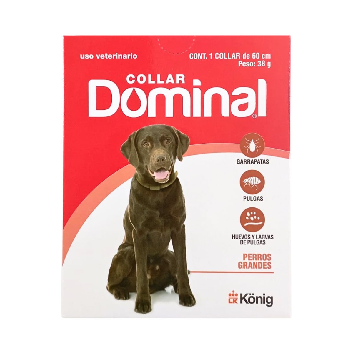 KONIG - ANTIPARASITARIO EXTERNO COLLAR DOMINAL PERRO GRANDE 16-40 KG