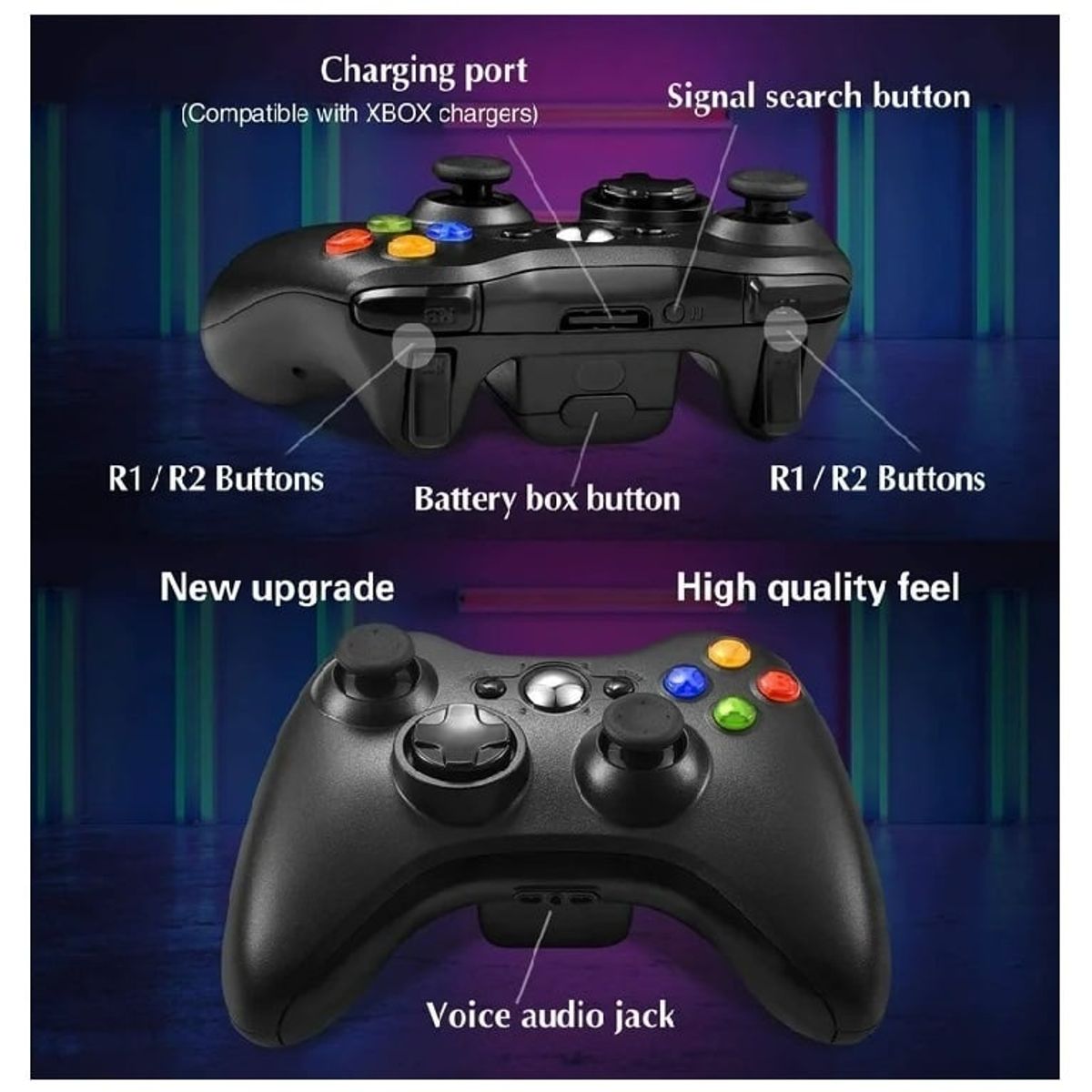 OEM - Mando Xbox Inalámbrico 360 para Consola PS3 PC con Windows 7/8/10