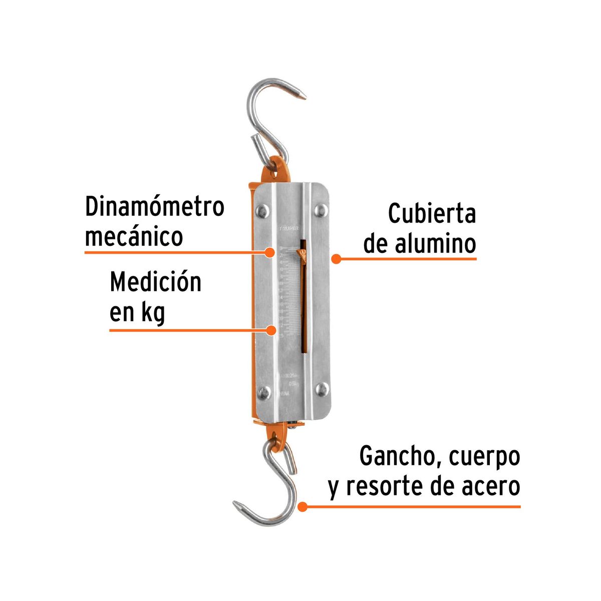 TRUPER - Báscula capacidad 25 kg romana de resorte, Truper