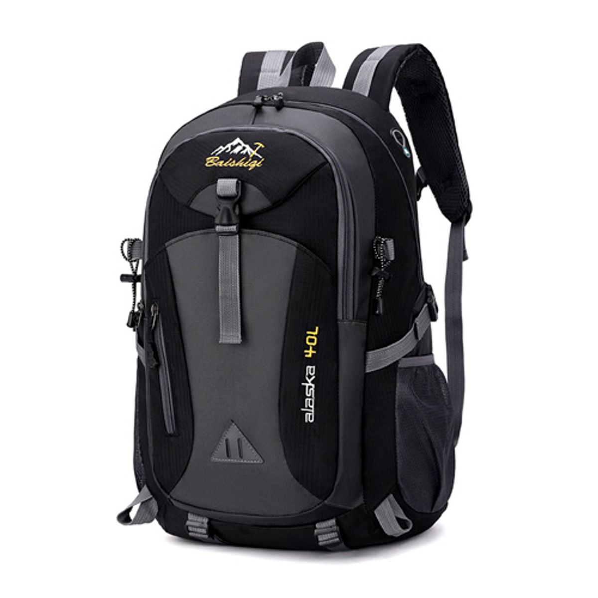 GENERICO - Mochila de camping trekking  Negra 40L - Resistente y con Diseño Ergonómico