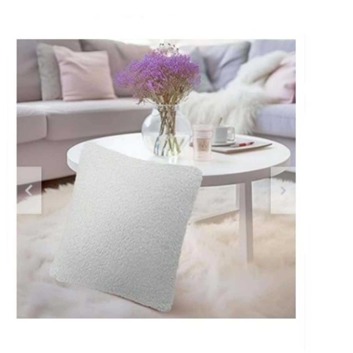 GENERICO - COJIN CUADRADO PELO CORTO 35X35 BLANCO