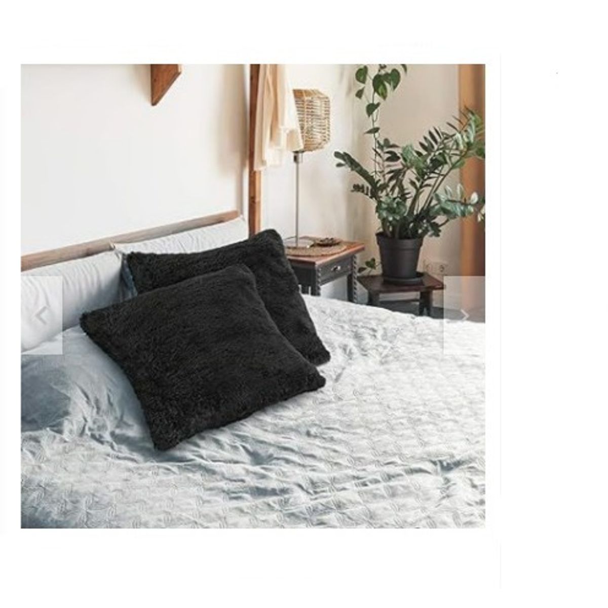 GENERICO - COJIN CUADRADO PELO CORTO 35X35 NEGRO