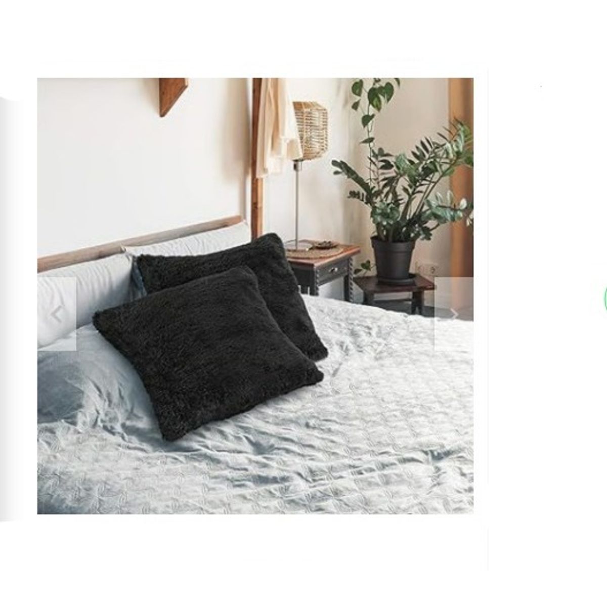 GENERICO - COJIN CUADRADO PELO CORTO 35X35 NEGRO