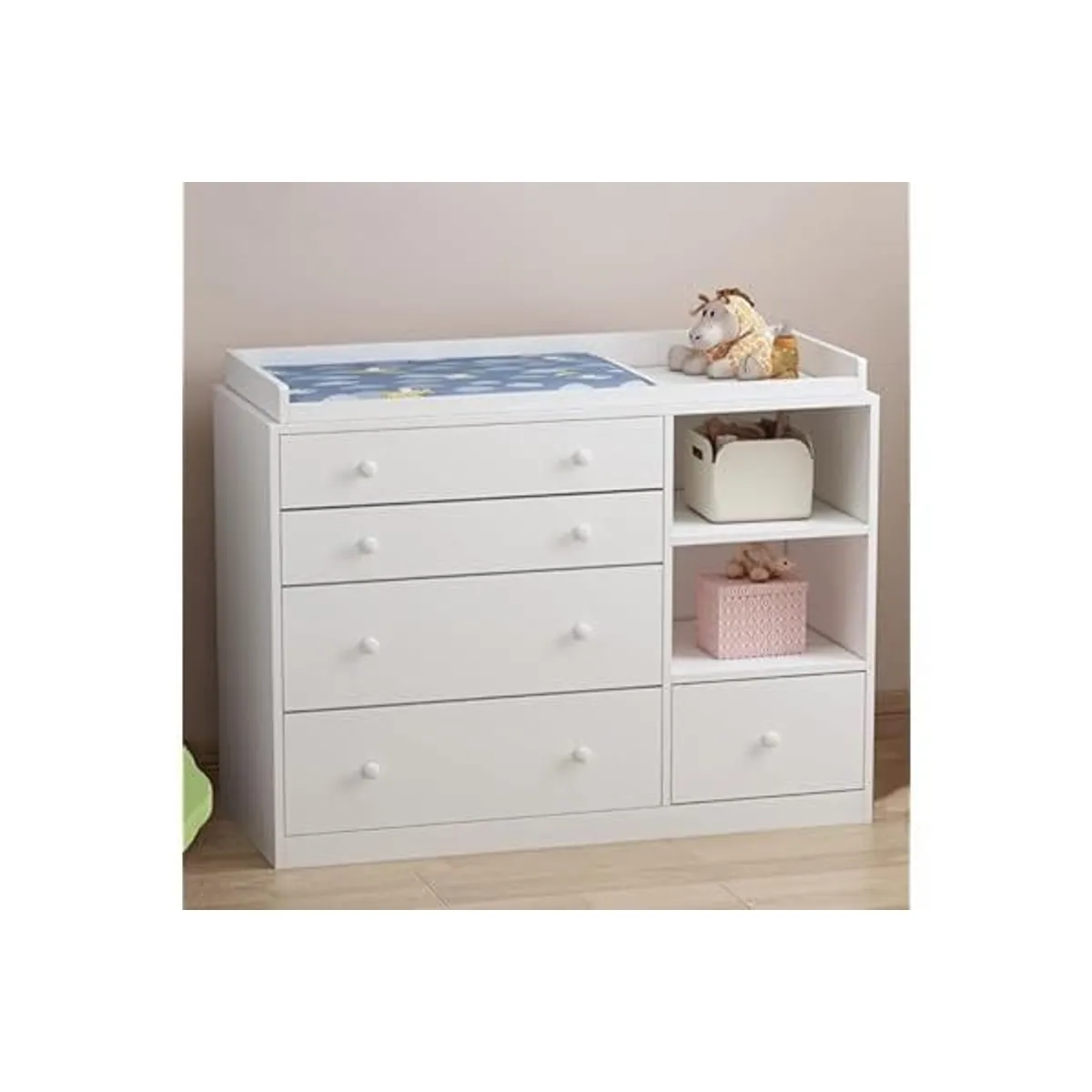 GENERICO - COMODA con CAMBIADOR para BEBÉ color blanco