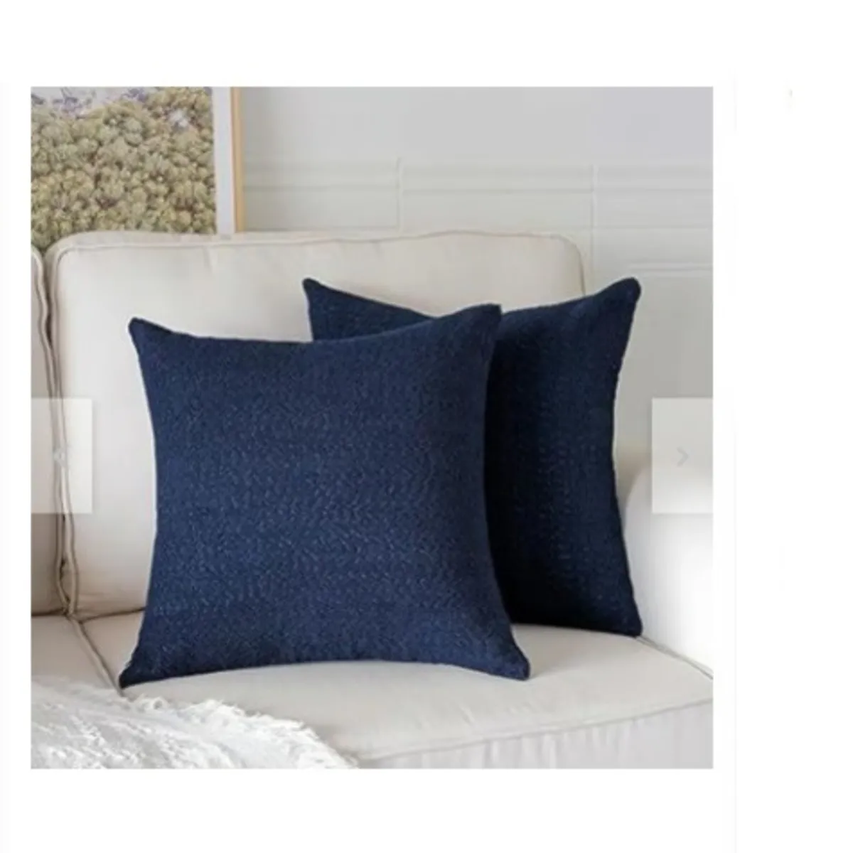 GENERICO - COJIN CUADRADO PELO CORTO 35X35 AZUL MARINO