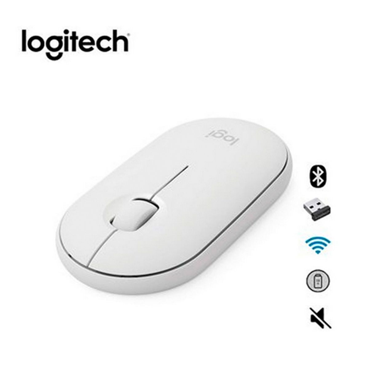 LOGITECH - Mouse Logitech Pebble M350 Bluetooth Blanco