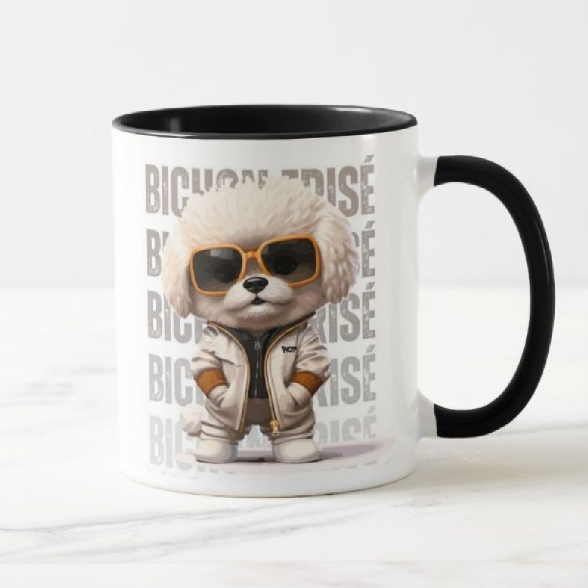 GENERICO - Taza pet lover de cerámica Bichón Frisé