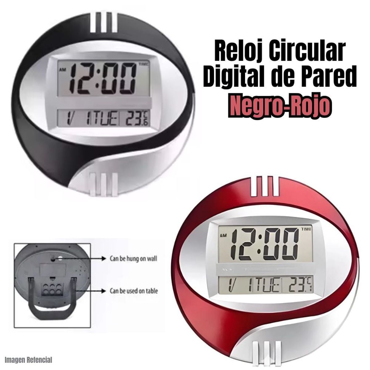 GENERICO - Reloj Circular Digital de Pared