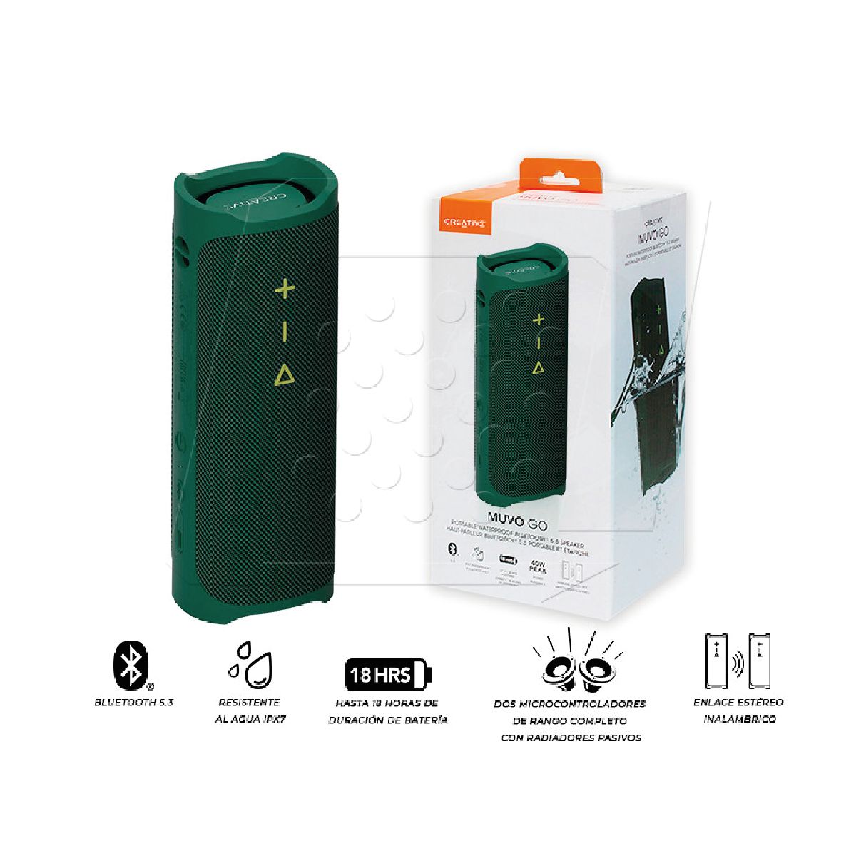 CREATIVE - Parlante Creative Muvo GO Bluetooth 20w 18h ipx7 Verde