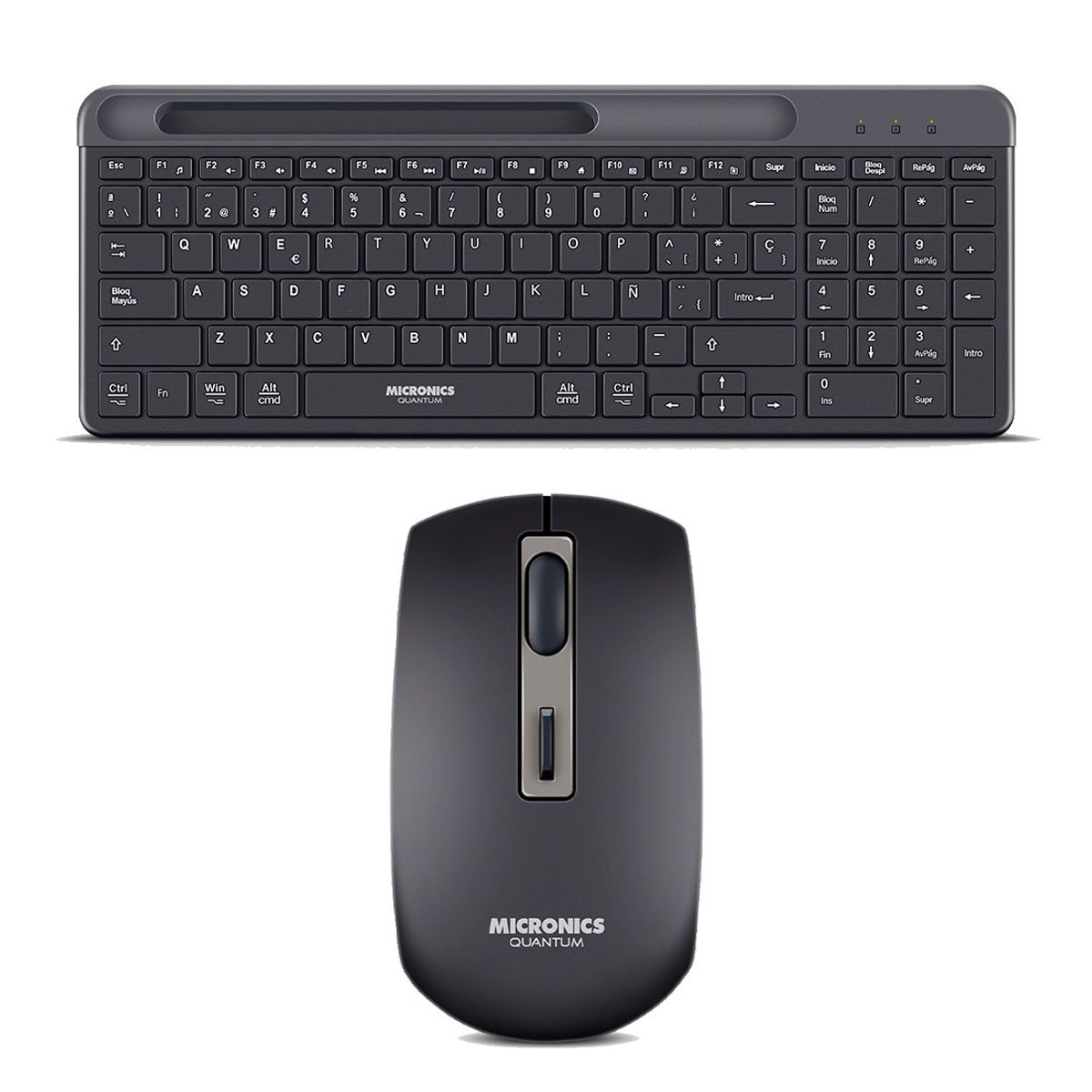MICRONICS - Kit Teclado Multimedia + Mouse Inalámb Quantum WT813 Micronics Negro