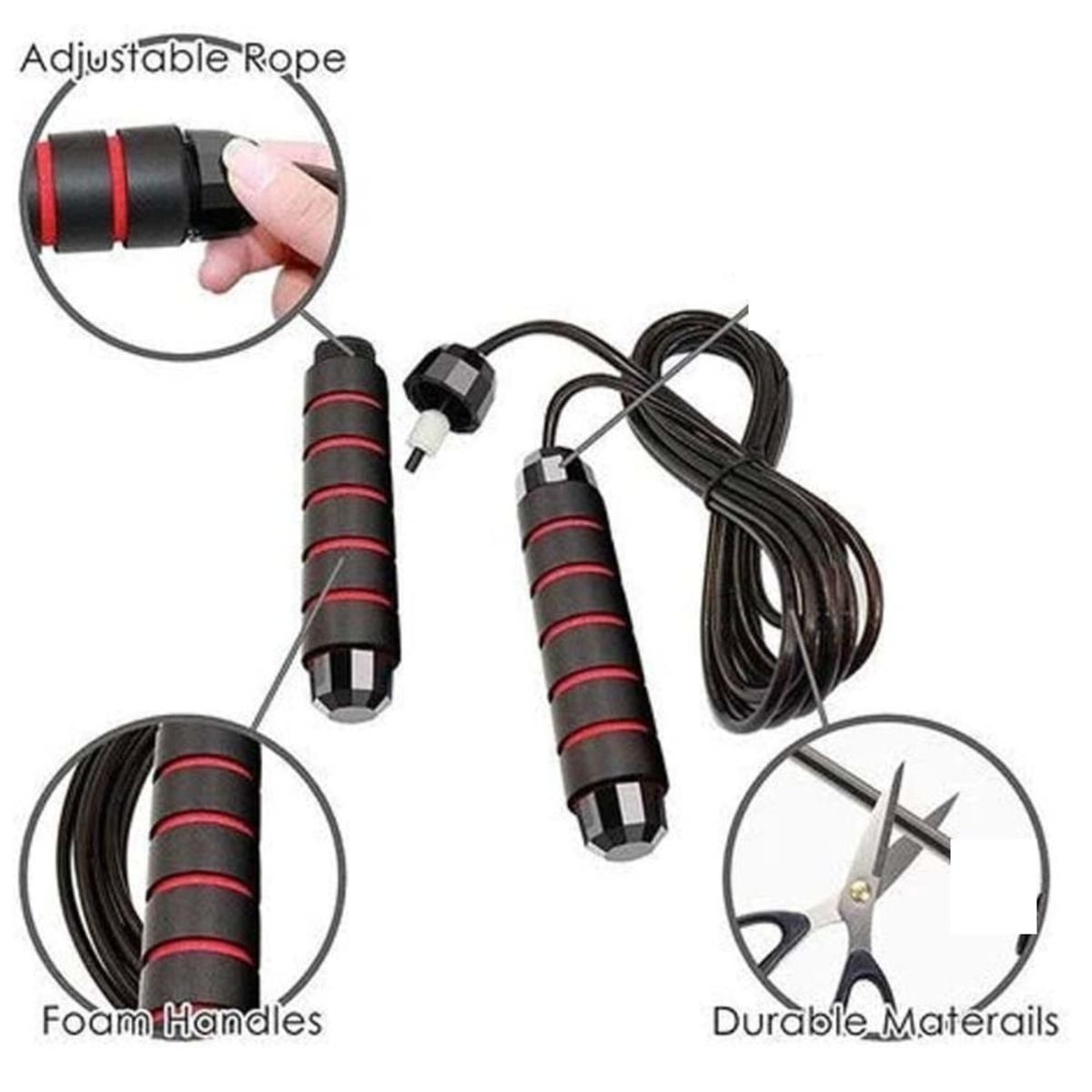 GENERICO - Soga para Saltar con Rodaje con Peso Removible Rojo