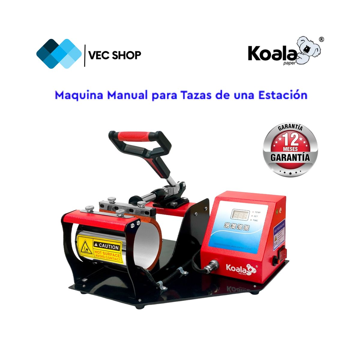 GENERICO - Máquina de Sublimación Manual para Tazas Sublimadora Koala + Combo