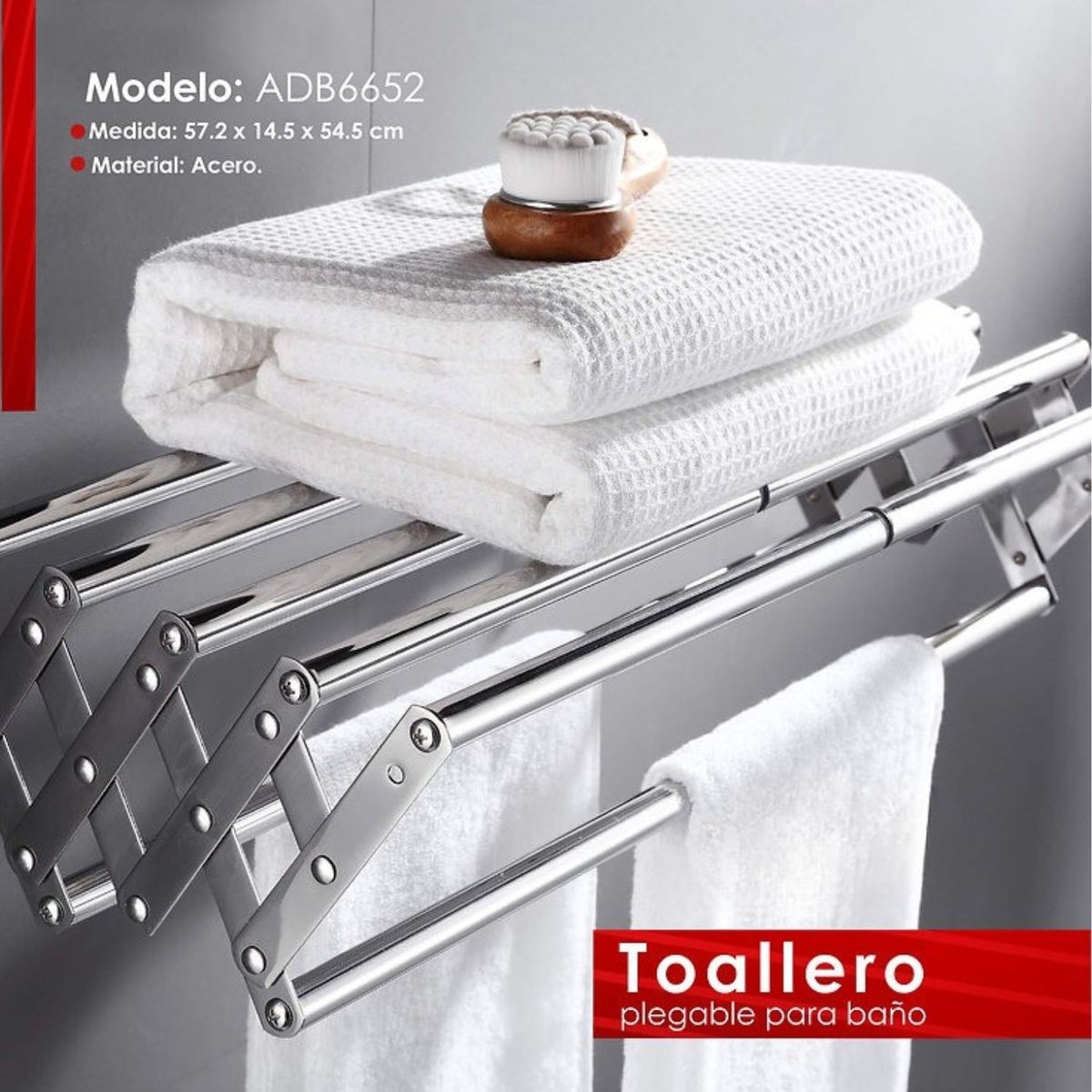 GENERICO - Toallero Parrillero de Acero Inoxidable para Baño 6652