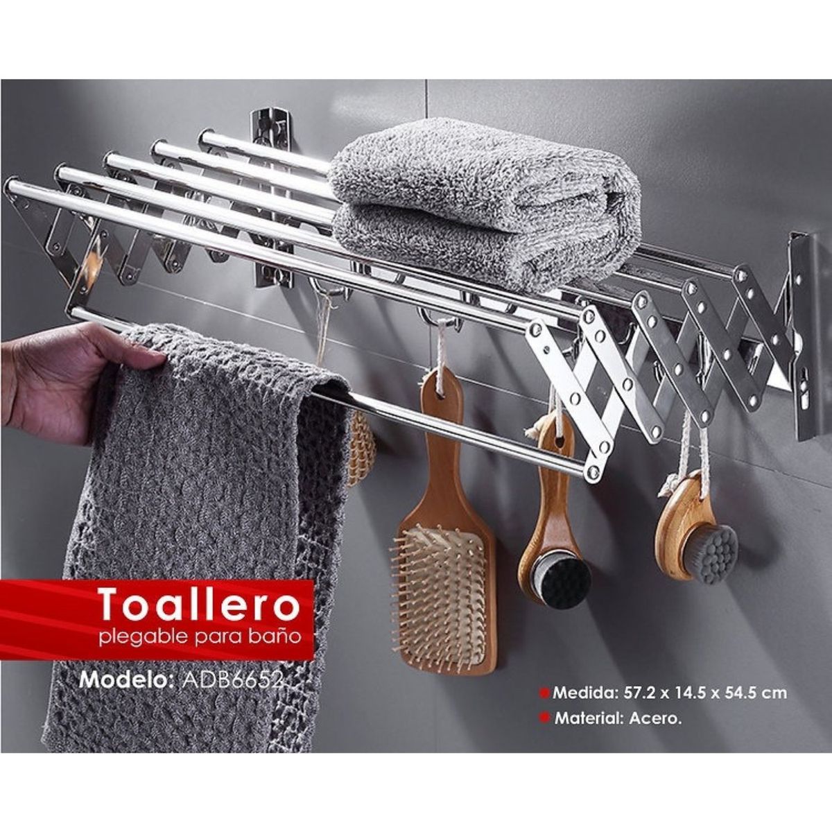 GENERICO - Toallero Parrillero de Acero Inoxidable para Baño 6652