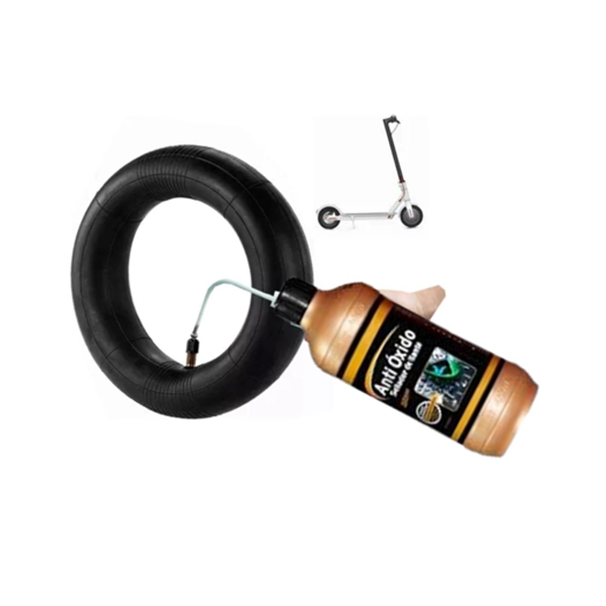 GENERICO - CÁMARA ARO 10 PARA SCOOTER CON LÍQUIDO ANTIPINCHAZOS