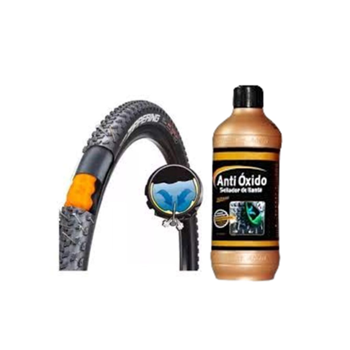 GENERICO - CÁMARA ARO 29 CON LÍQUIDO ANTIPINCHAZOS PARA BICICLETA